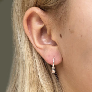 Small Disc Hoop Charm Earrings