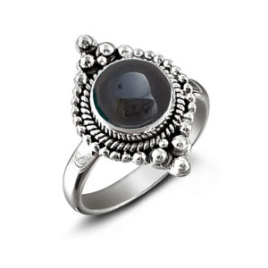Boho Onyx Silver Ring