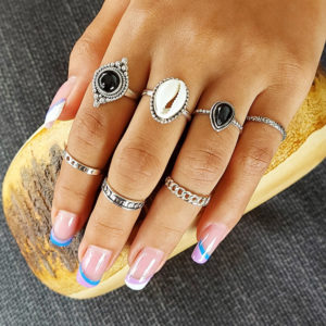 Boho Onyx Silver Ring