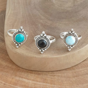 Boho Onyx Silver Ring