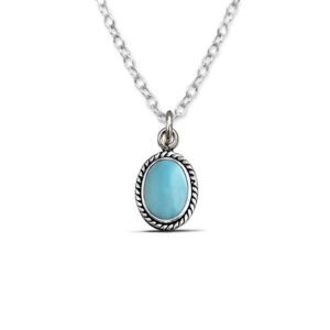 Larimar Oval Silver Necklace