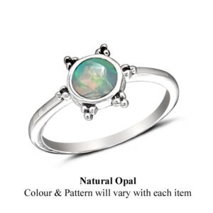3 Bead Opal Silver Ring