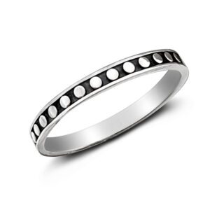 Dot Band Silver Stacker Ring