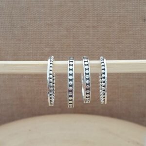 Dot Band Silver Stacker Ring