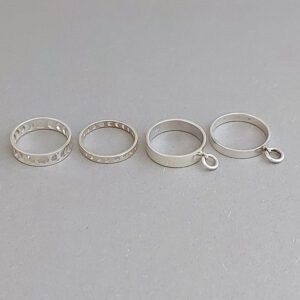 Phases of Moon Silver 5mm Band Ring