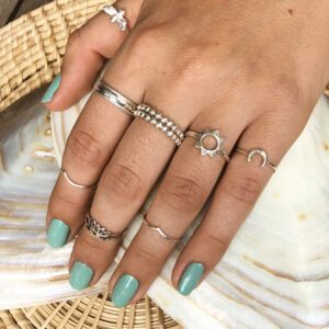 Double Rope Polished Band Silver Ring