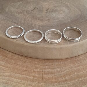 Double Rope Polished Band Silver Ring