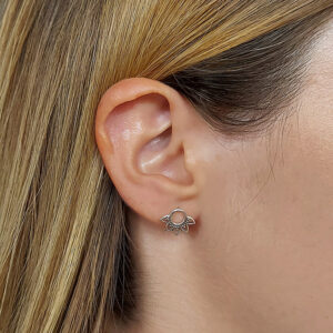 Simple Mandala Silver Earring Studs