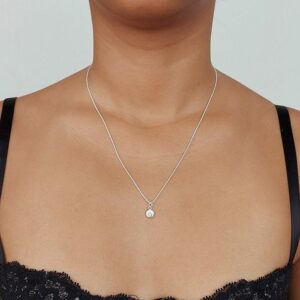 Shiva Shell Disc Charm Silver Pendant Necklace