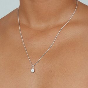 Shiva Shell Disc Charm Silver Pendant Necklace