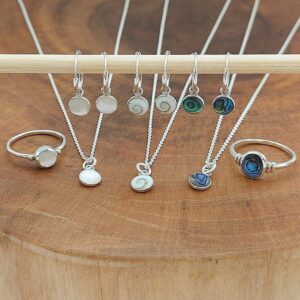 Shiva Shell Disc Charm Silver Pendant Necklace