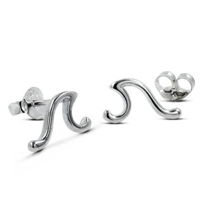 Surf Wave Silver Earring Studs