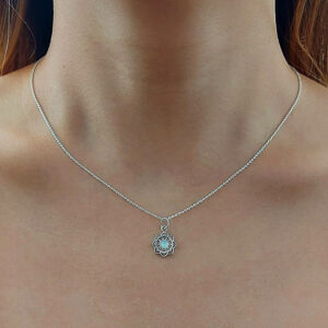 Mandala Flower Shell Silver Necklace