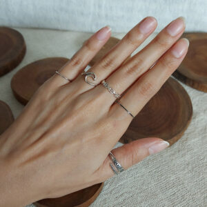 Onyx Strip Silver Ring