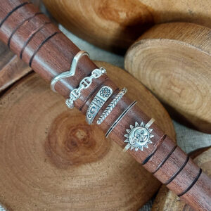 Onyx Strip Silver Ring