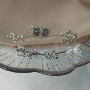 Starfish and Shell Silver Earring Studs