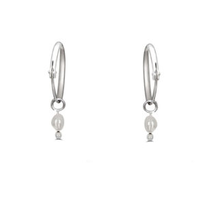 Classic Pearl Hoop Charm Earrings