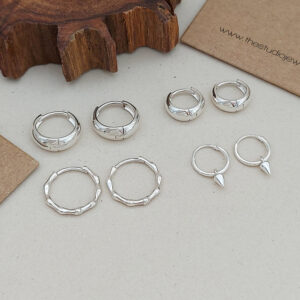 Wavy Silver Hoop Earrings