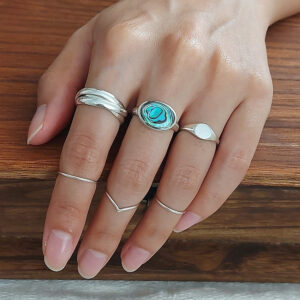 Bold Abalone Silver Ring