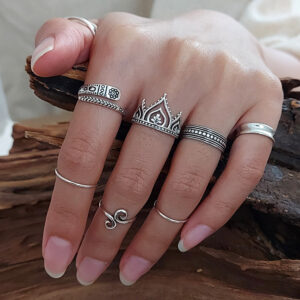 Mandala Crown Silver Ring