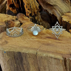 Mandala Crown Silver Ring