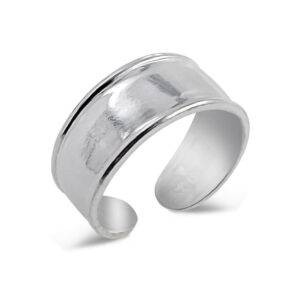 Thick 2 Edge Silver Midi Ring