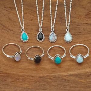 Water Drop Turquoise Silver Ring