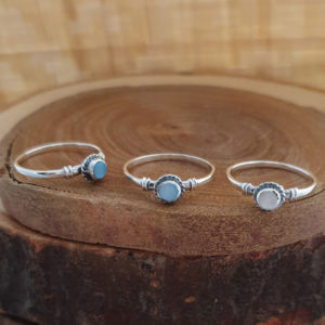 Small Shell Rope Head Silver Ring