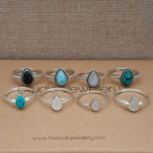 Water Drop Larimar Silver Ring