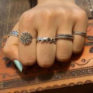 3mm Beaded Silver Stacker Band Ring