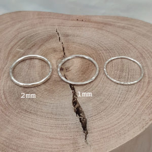 Slim 2mm Hammered Stacker Band