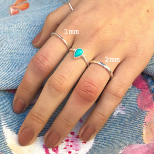 Slim 2mm Hammered Stacker Band