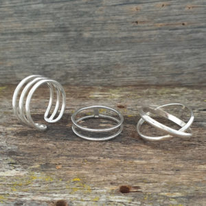 Criss Cross Sterling Silver Finger Ring