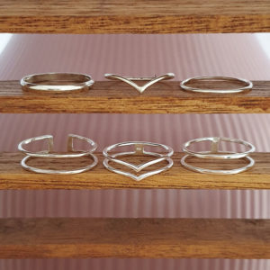 Double Chevron Fine Sterling Silver Ring