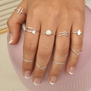 Double Chevron Fine Sterling Silver Ring