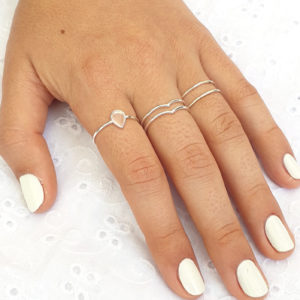 Double Chevron Fine Sterling Silver Ring