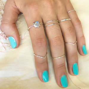 Double Fine Band Sterling Silver Ring Adjustable