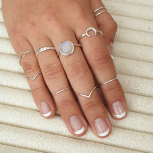 Crescent Moon Silver Ring