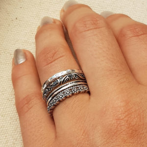 Daisy Series Band Ring in Solid 925 Sterling Silver