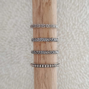 Daisy Series Band Ring in Solid 925 Sterling Silver