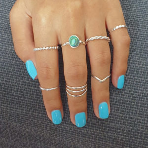 Polised Silver Twisted Rope Stacker Ring