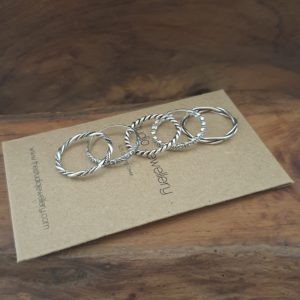 Birds Nest Silver Stacker Ring