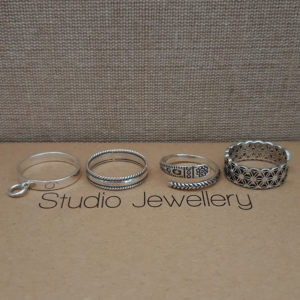 Double Rope Band Silver Ring