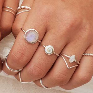 Fine Oval Mother Of Pearl Silver Ring