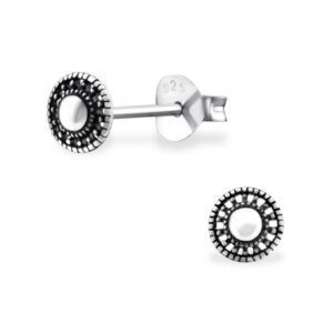 Small Dome Silver Earrings Studs