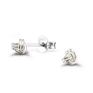Tiny 3mm Knot Silver Earring Studs