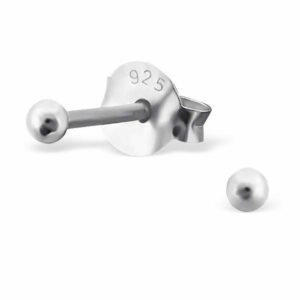 Tiny 2mm Ball Stud Silver Earrings