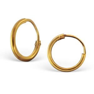 Small 8-16mm Gold on Sterling Silver Hoop Sleeper Earrings