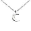 Crescent Moon Sterling Silver Pendant Necklace