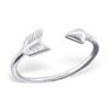 Adjustable Arrow Sterling Silver Mid Finger Ring